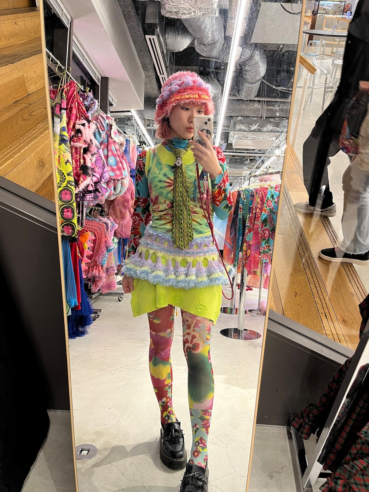 Patchwork flower tights