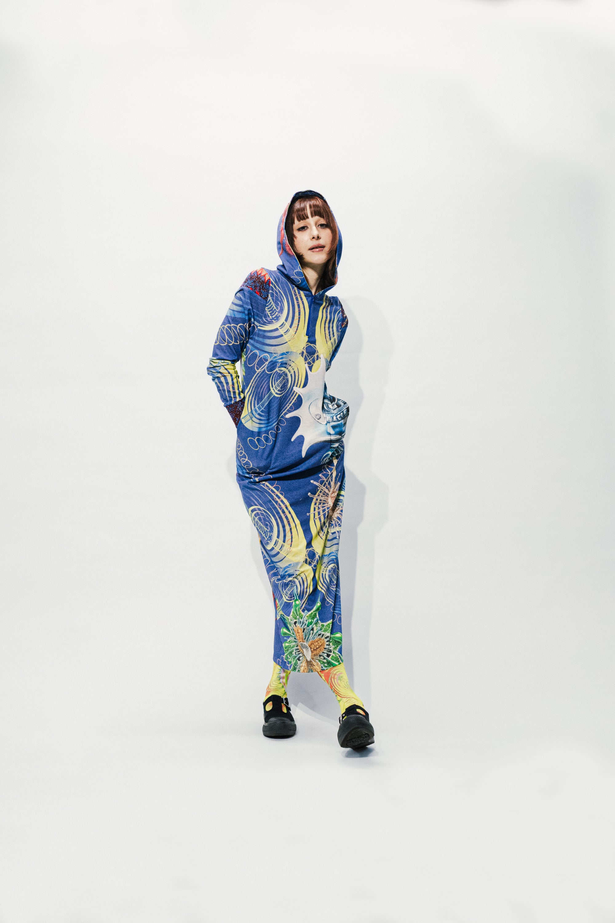COSMIC BOTANICA Hoodie dress