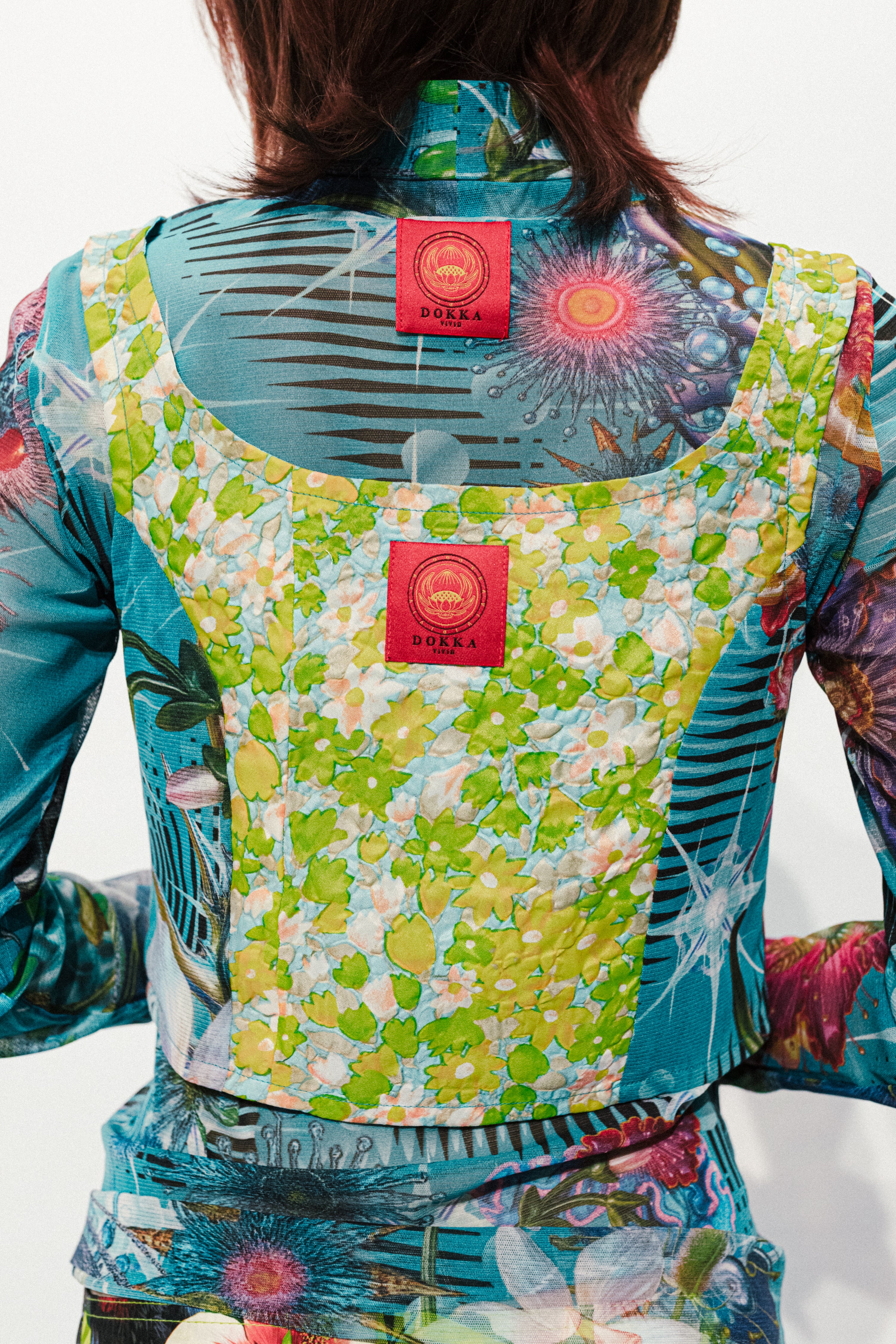 GALACTIC GARDEN BLUE Upcycle bustier