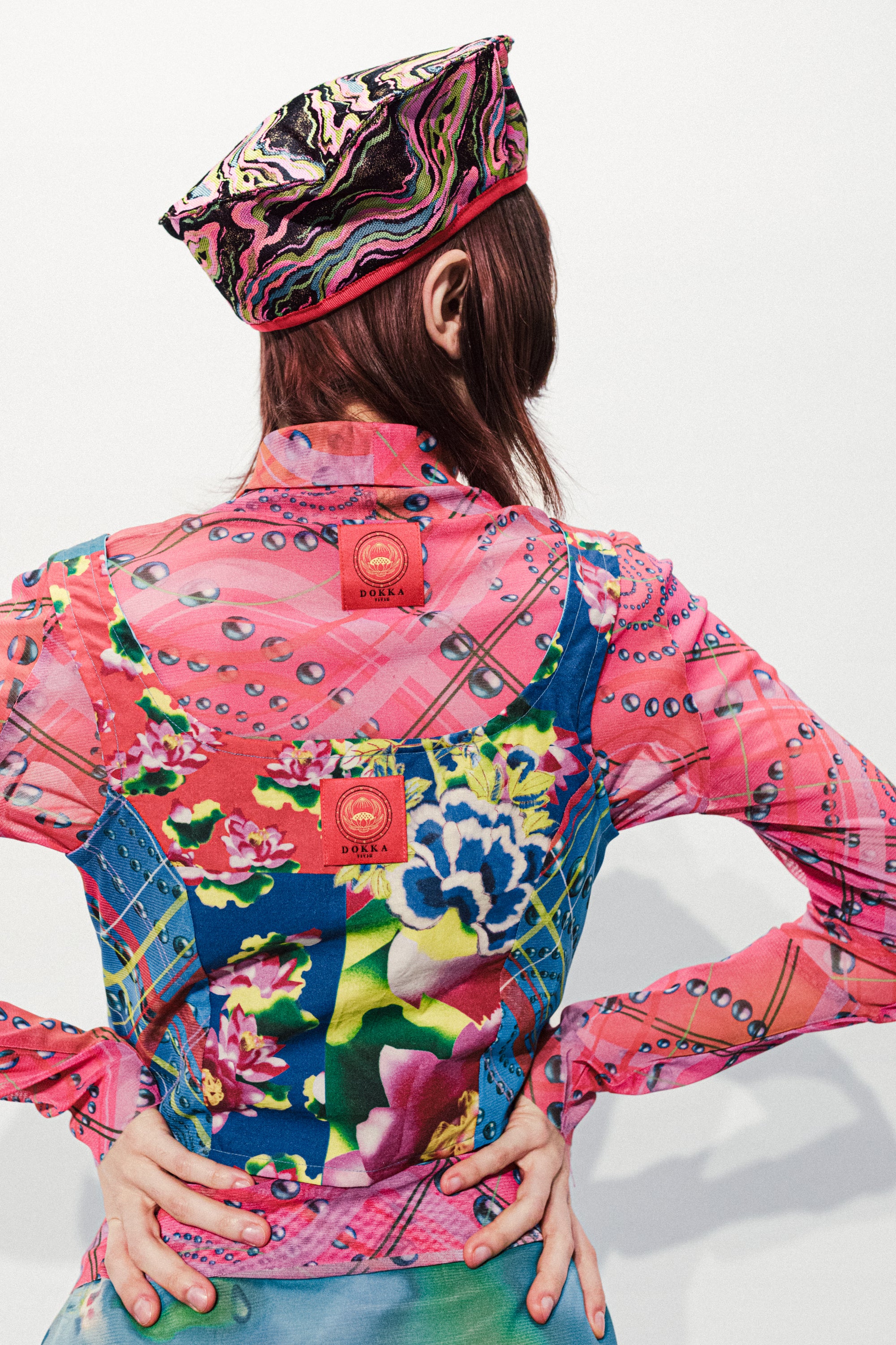 SPIRAL CHECK PINK Upcycle bustier