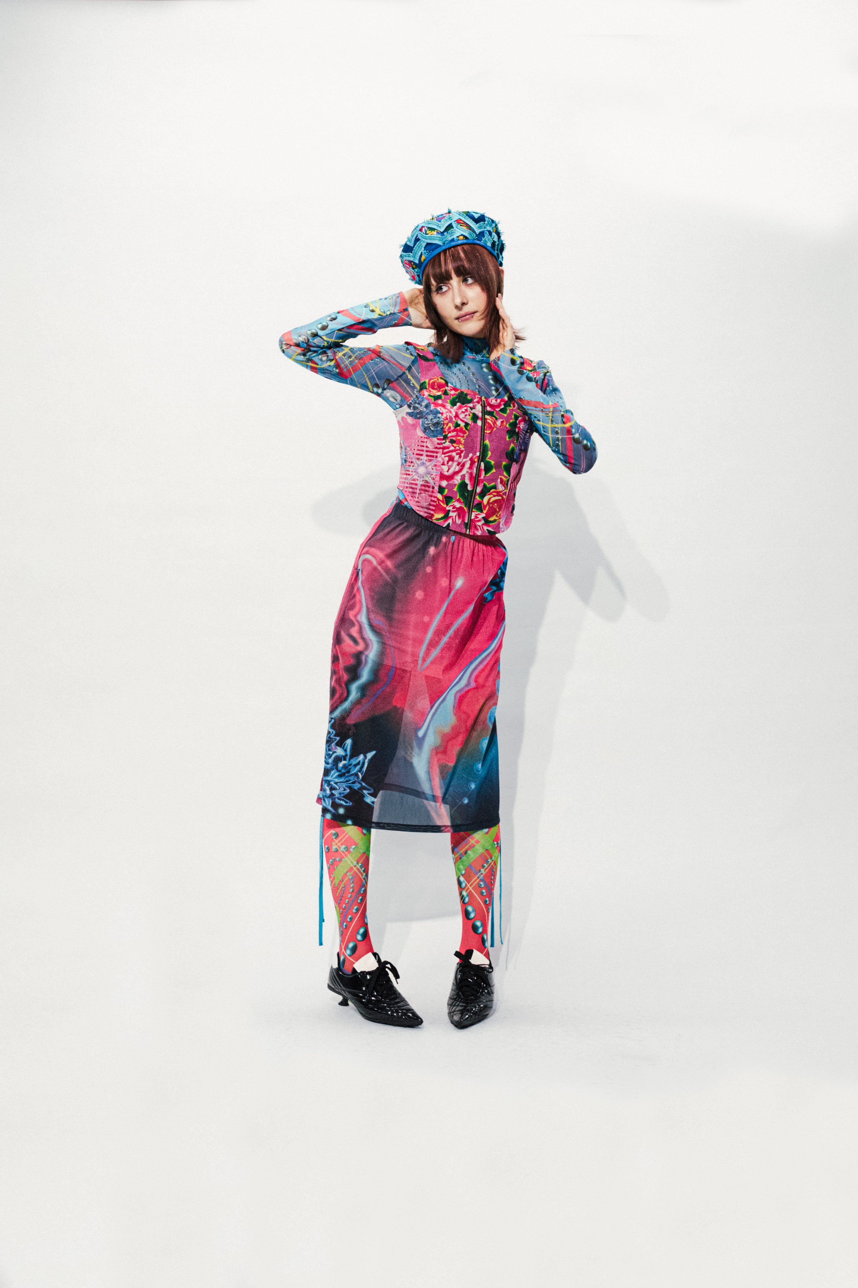 GALACTIC GARDEN PINK Upcycle bustier