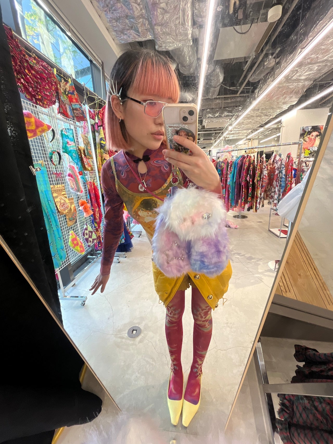 Side flower tights