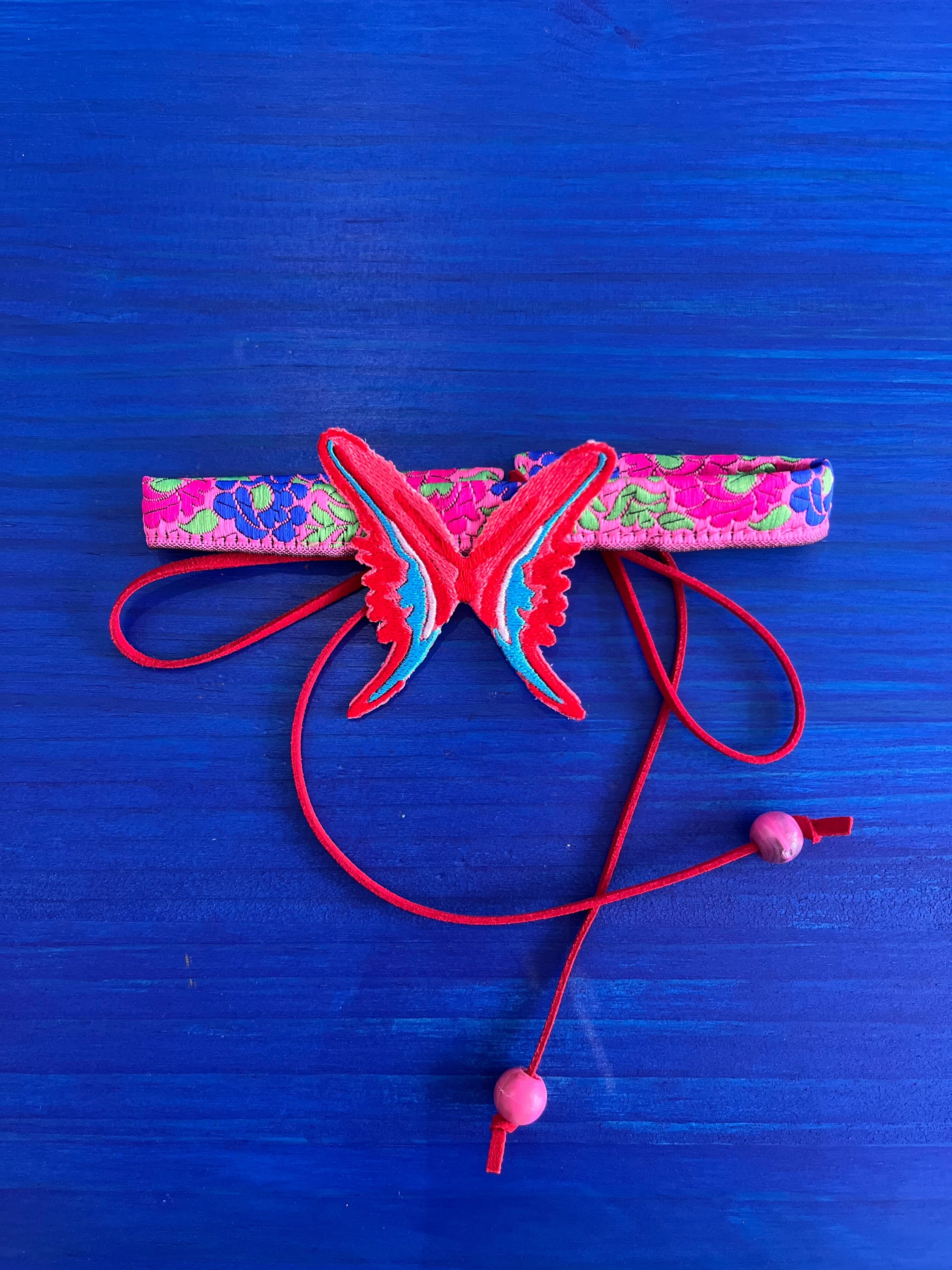 Pink ribbon choker