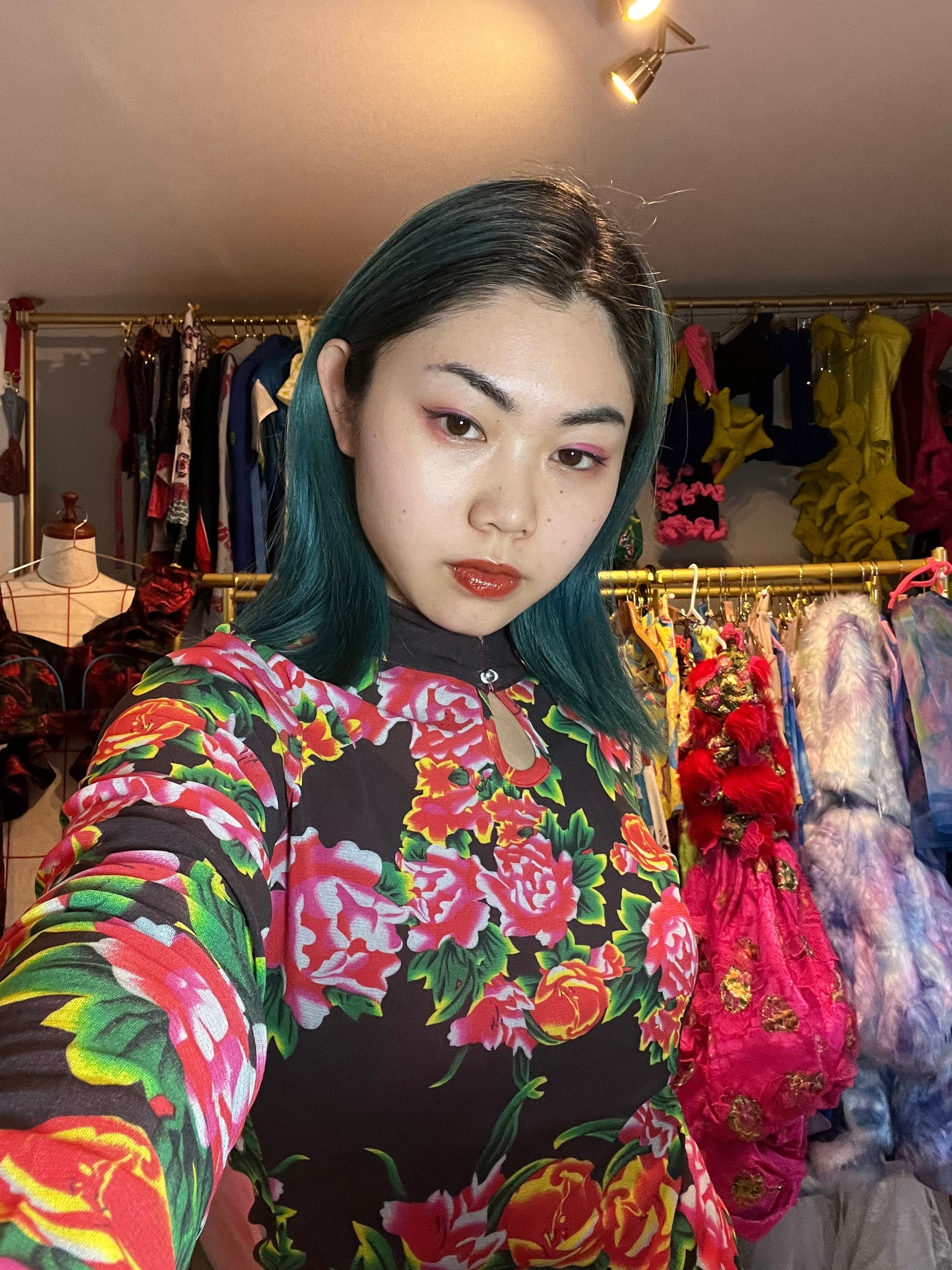 Flower skin top (Black)
