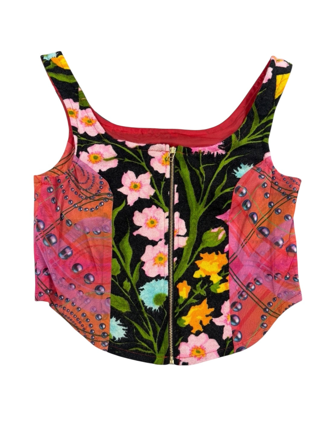 SPIRAL CHECK PINK Upcycle bustier