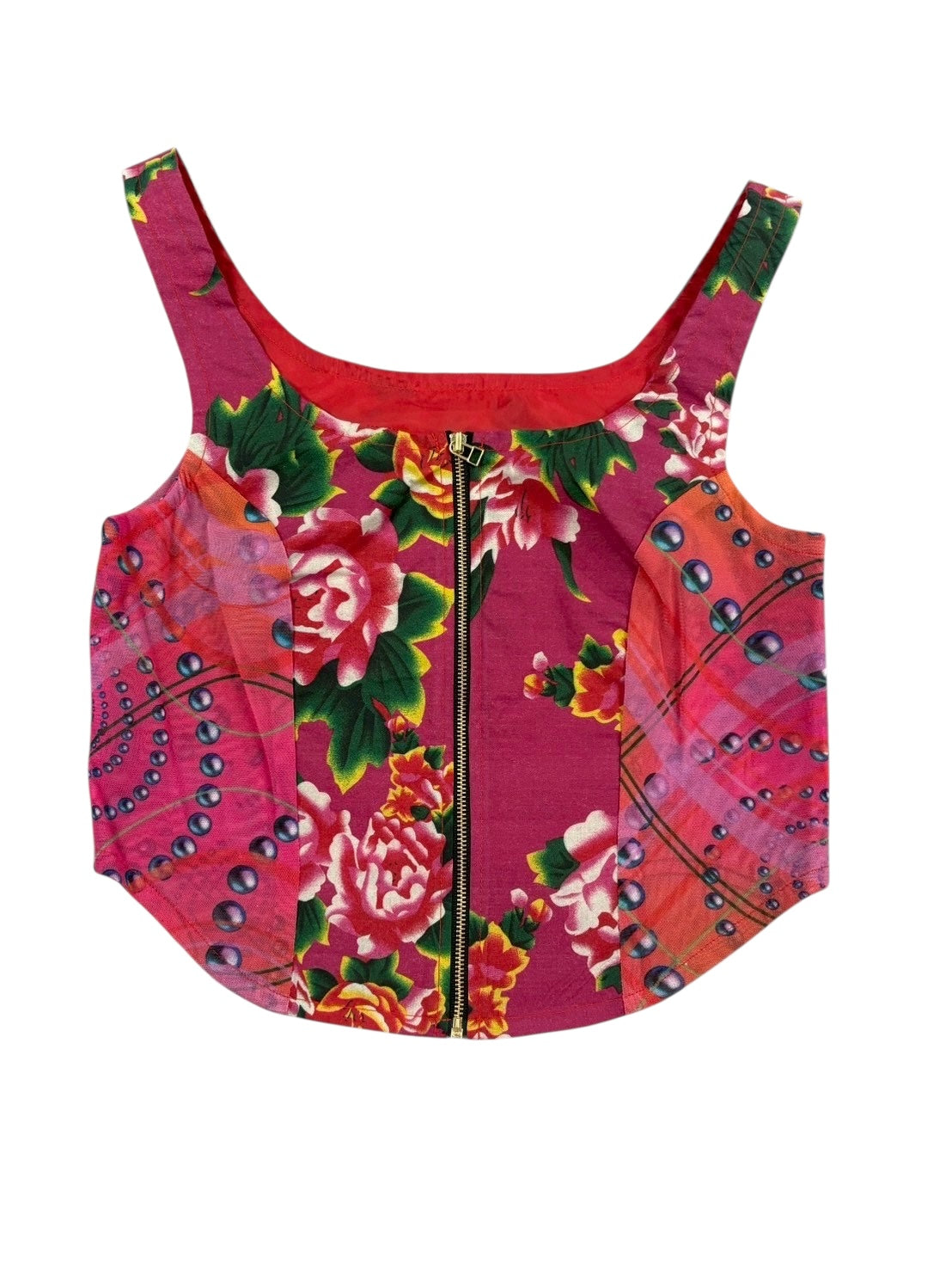 SPIRAL CHECK PINK Upcycle bustier