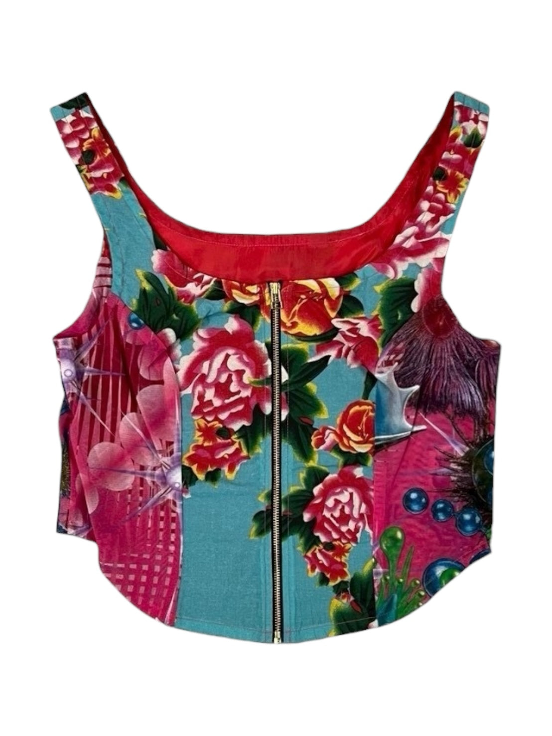GALACTIC GARDEN PINK Upcycle bustier