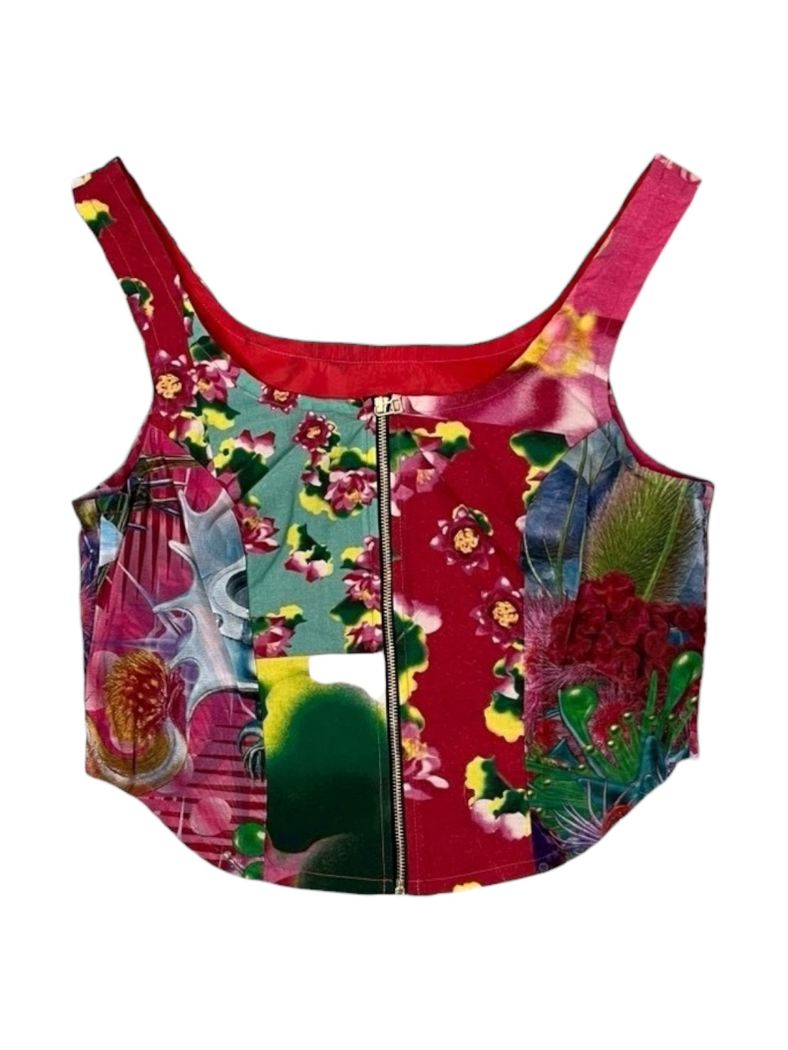 GALACTIC GARDEN PINK Upcycle bustier