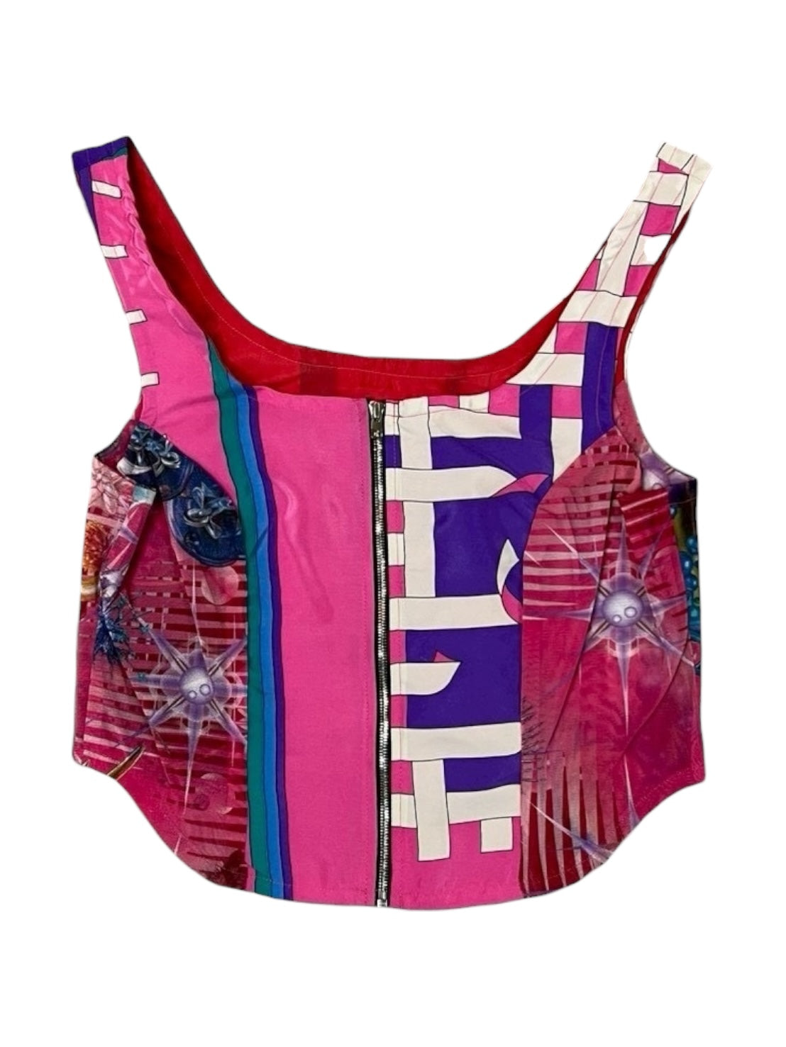 GALACTIC GARDEN PINK Upcycle bustier