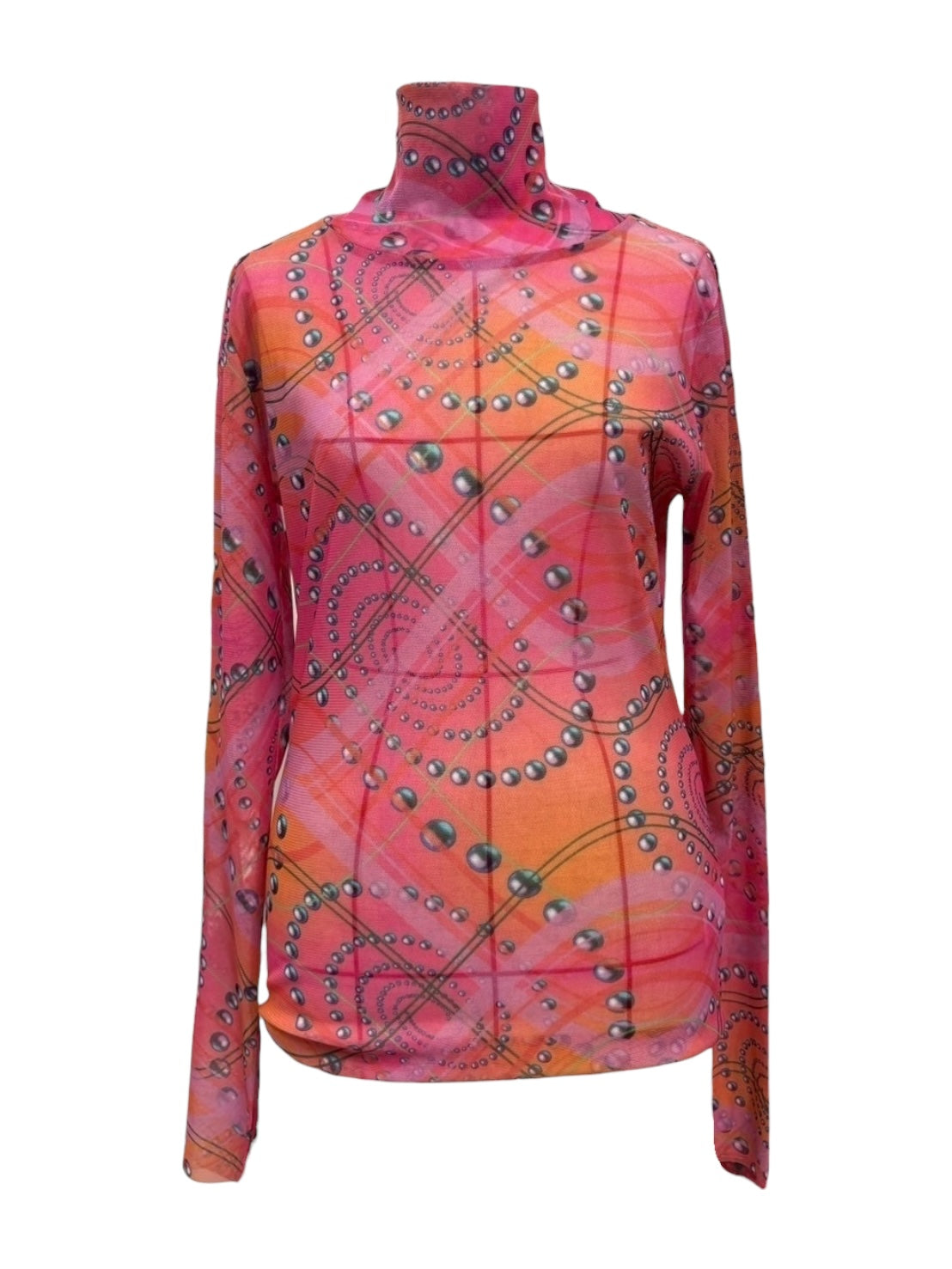 SPIRAL CHECK High-neck Tops