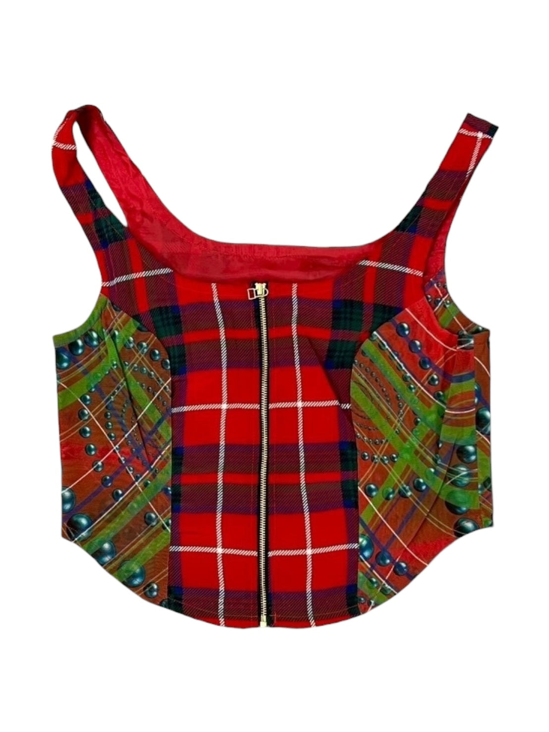 SPIRAL CHECK ORANGE Upcycle bustier