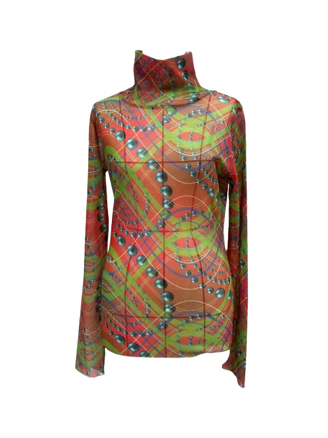 SPIRAL CHECK High-neck Tops