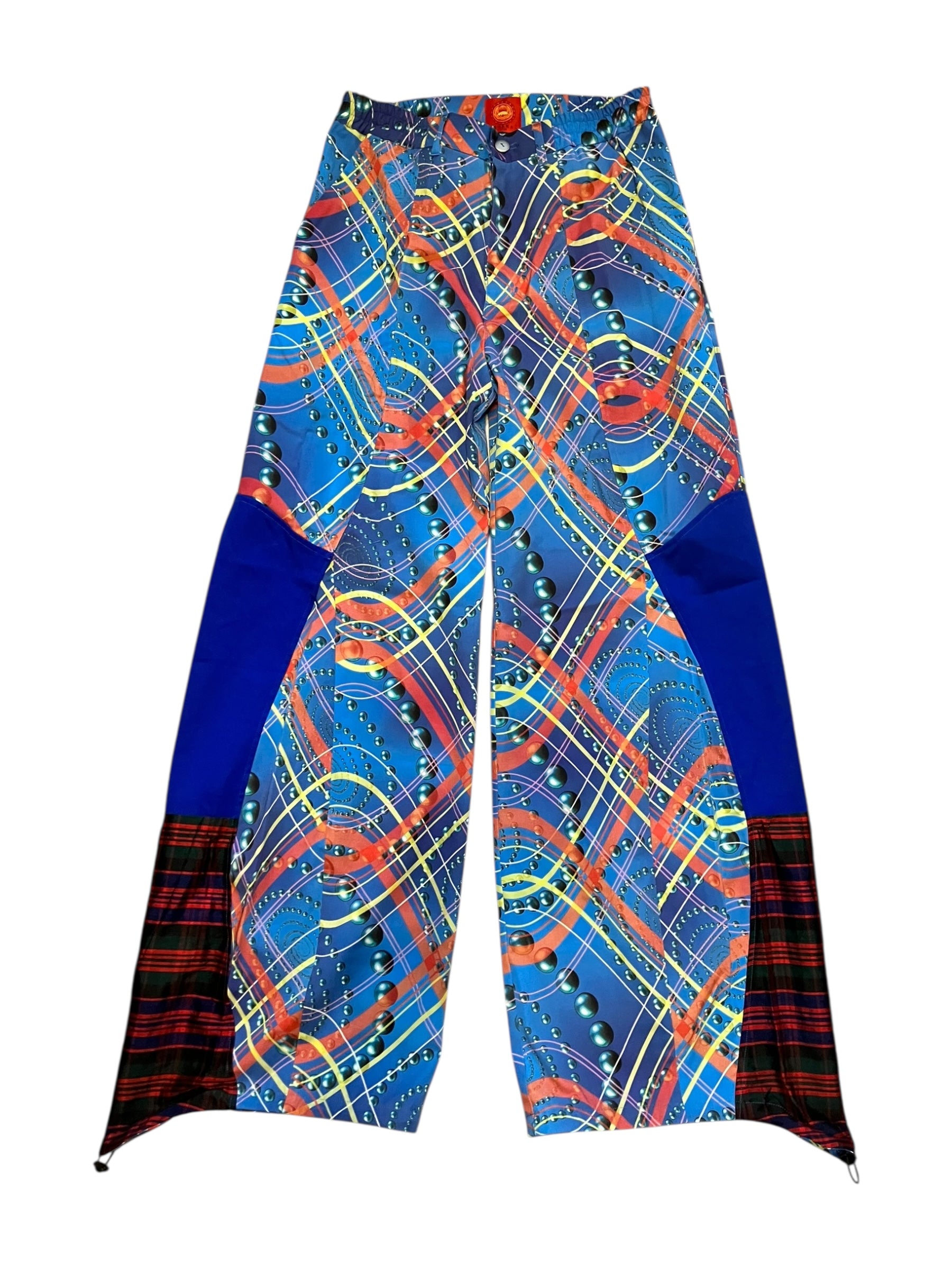 SPIRAL CHECK BLUE Upcycle pants
