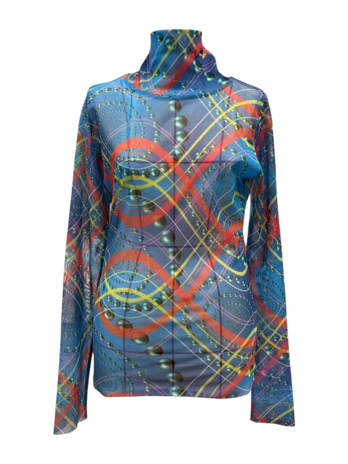 SPIRAL CHECK High-neck Tops