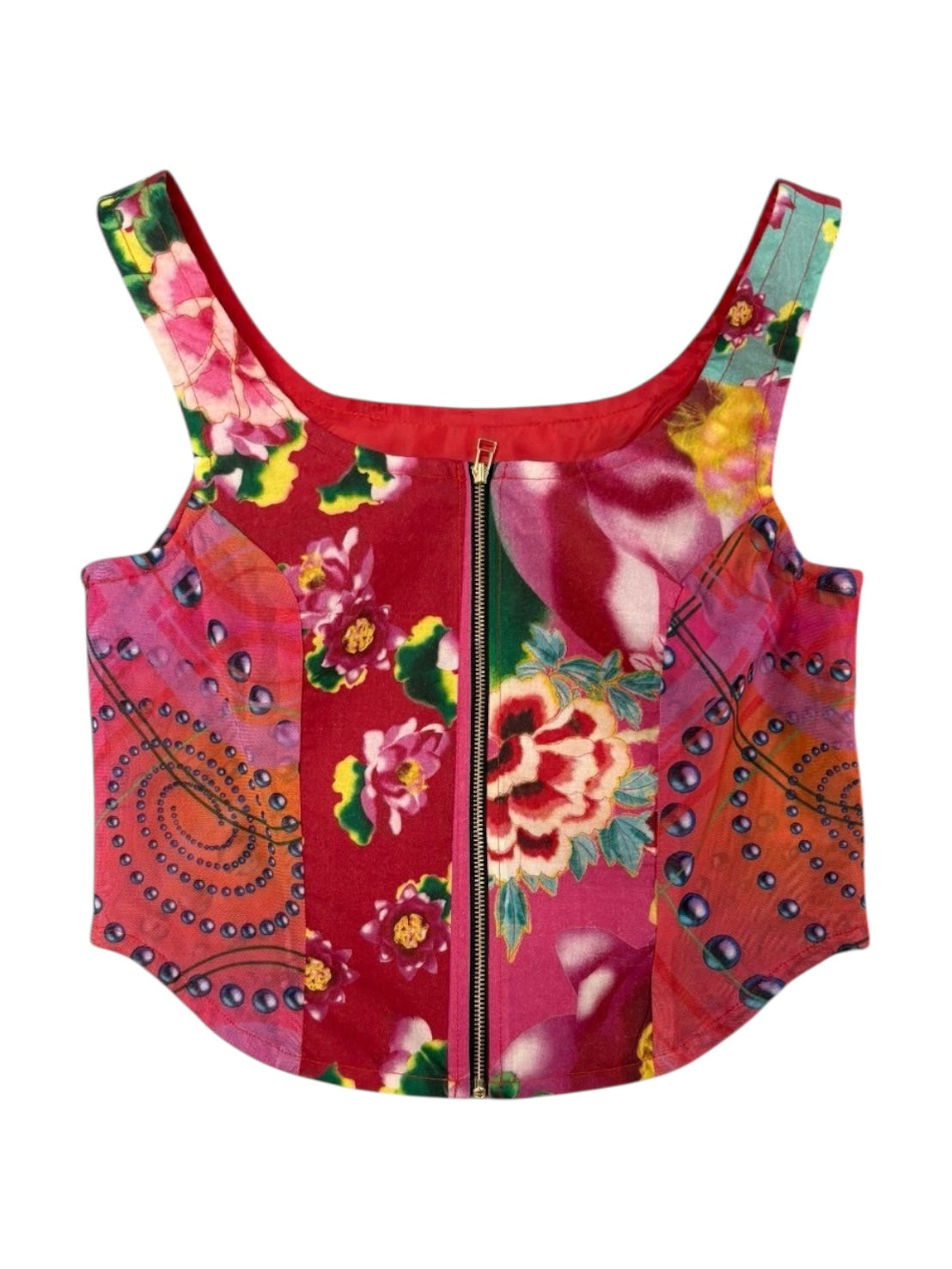 SPIRAL CHECK PINK Upcycle bustier