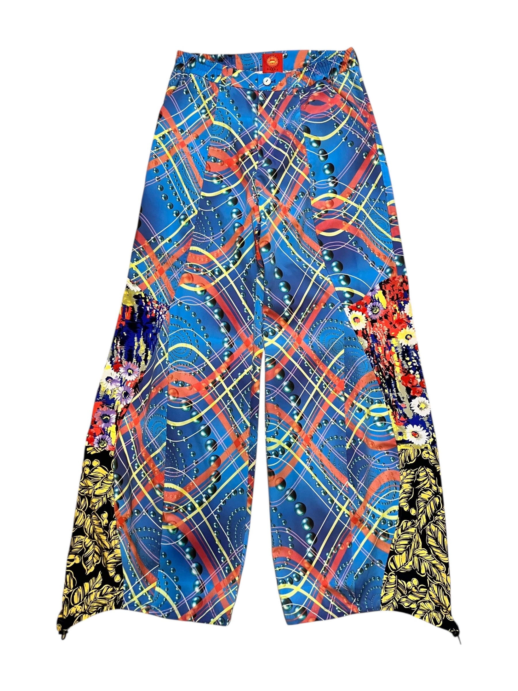 SPIRAL CHECK BLUE Upcycle pants