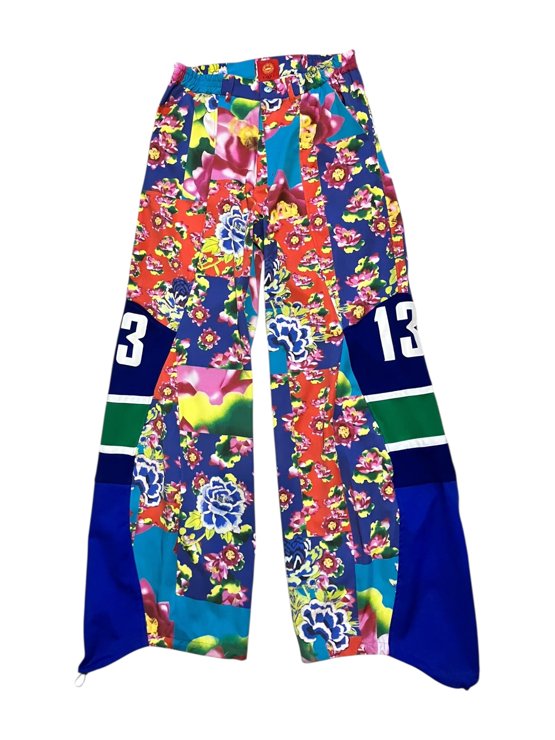FLOWER PATCHWORK BLUE Upcycle pants