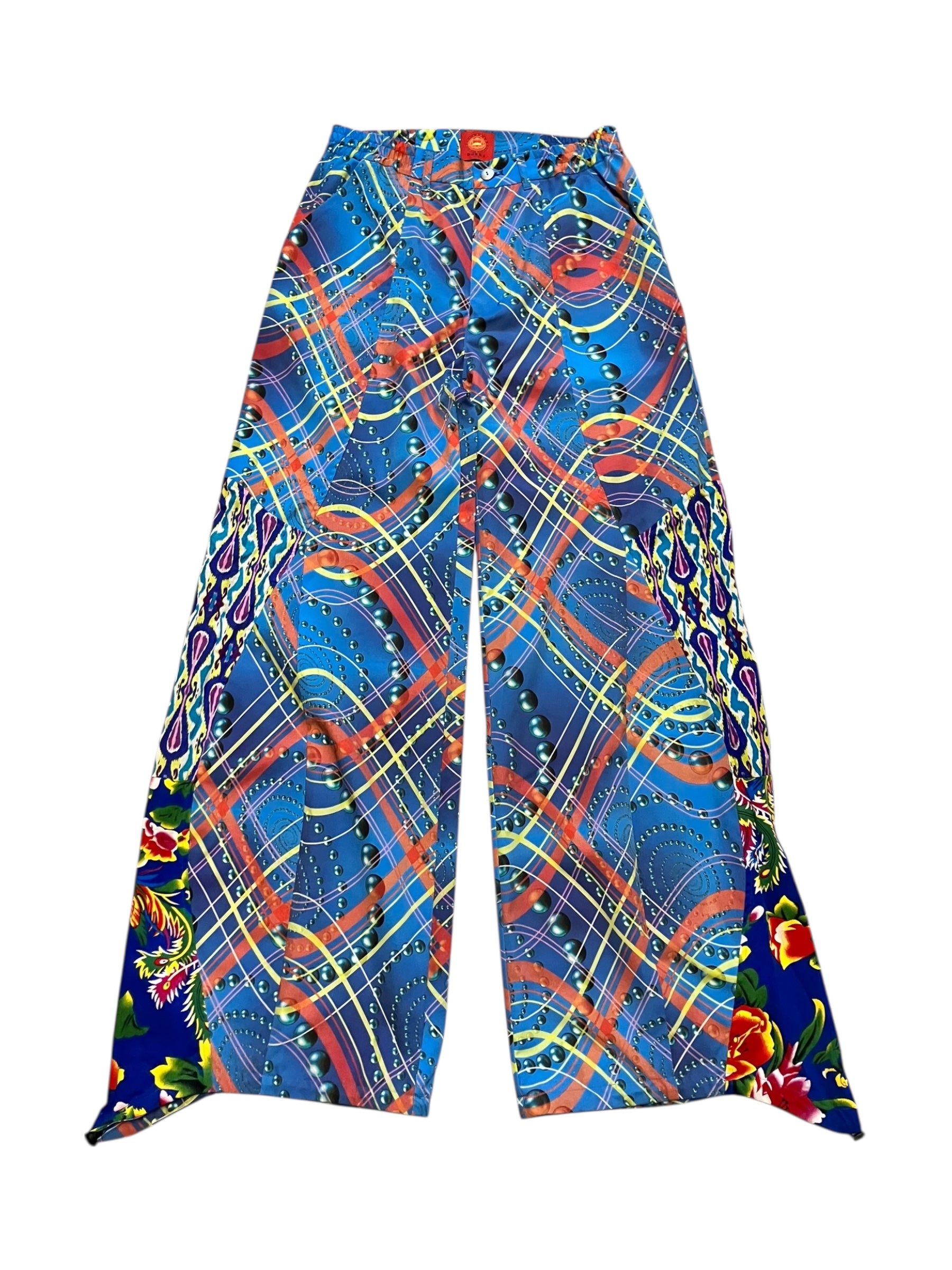 SPIRAL CHECK BLUE Upcycle pants
