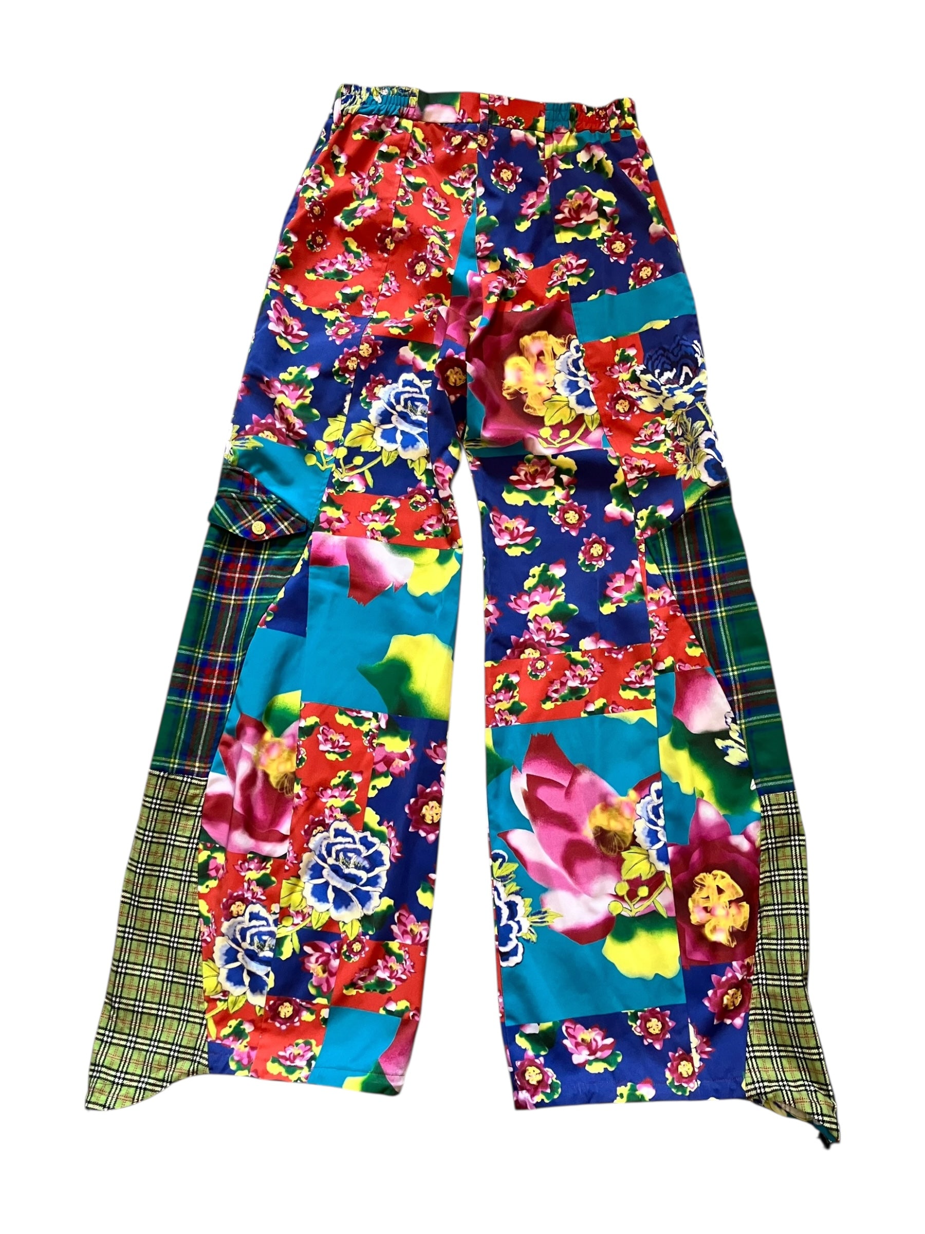 FLOWER PATCHWORK BLUE Upcycle pants
