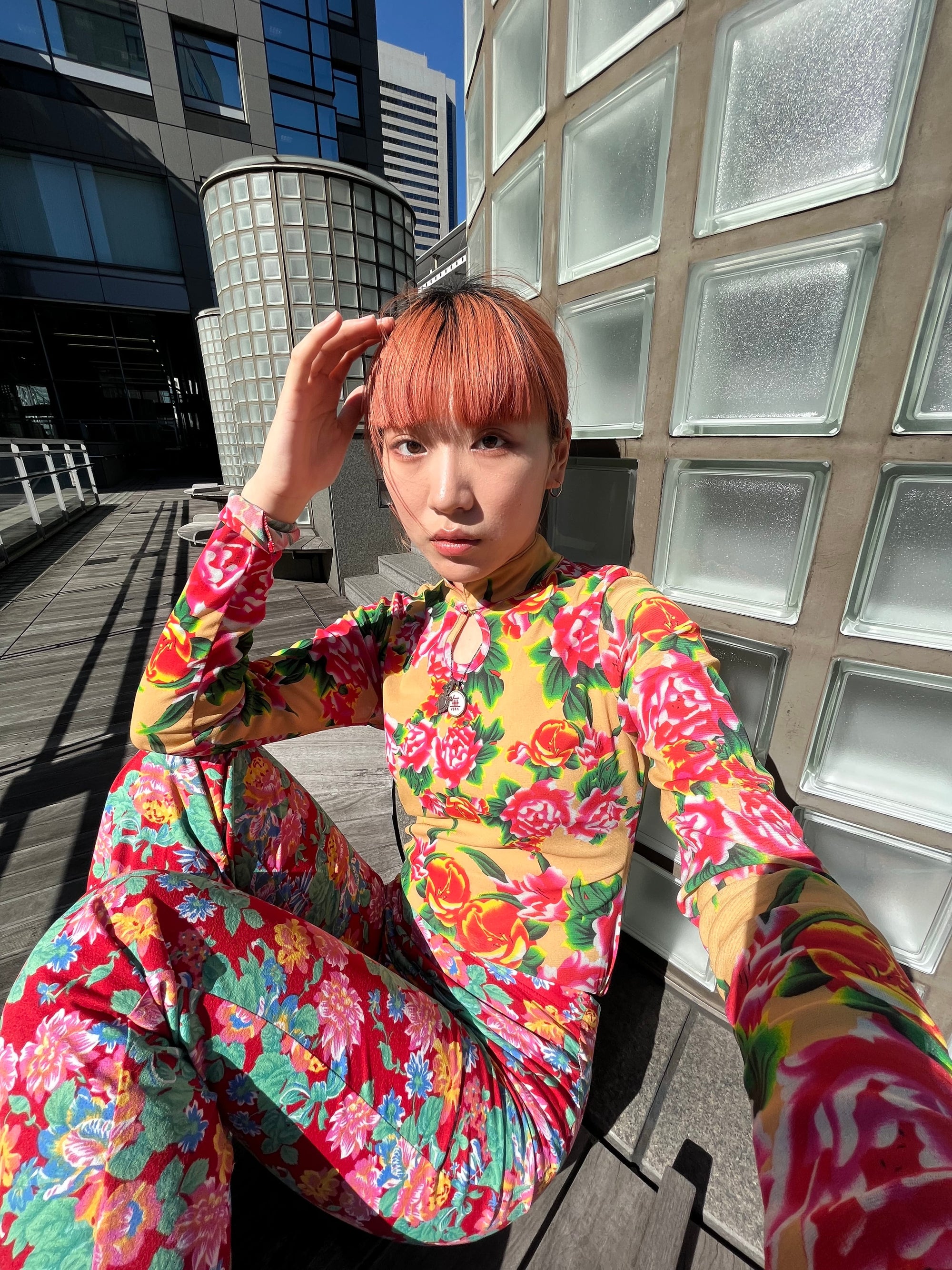 Flower skin top (Beige)